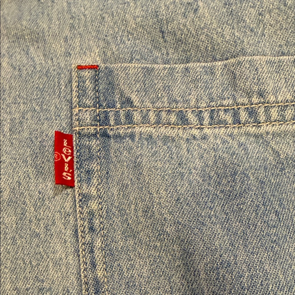Levi's Light Blue Denim Duster w Sheer Floral Embroidered Length, size XL NWOT - Picture 6 of 10